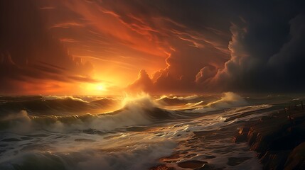 Wall Mural - How would this sunset look during a storm?