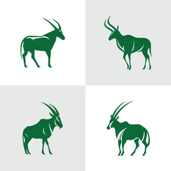 Wall Mural - Set of Abstract Goat silhouette logo icons, with a white background for your company, the deer or moose logo design ideas