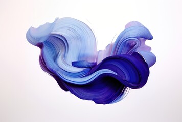 Sticker - Blue-violet brush stroke on white background