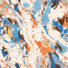 Wall Mural - Paint Stains from mixed white, blue, orange paint