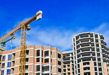 Wall Mural - Tower crane and construction