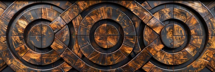 Wall Mural - Abstract Art Deco Wood Panel Background