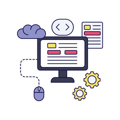 Web Development  illustration with white background vector stock illustration