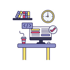 Programming  illustration with white background vector stock illustration