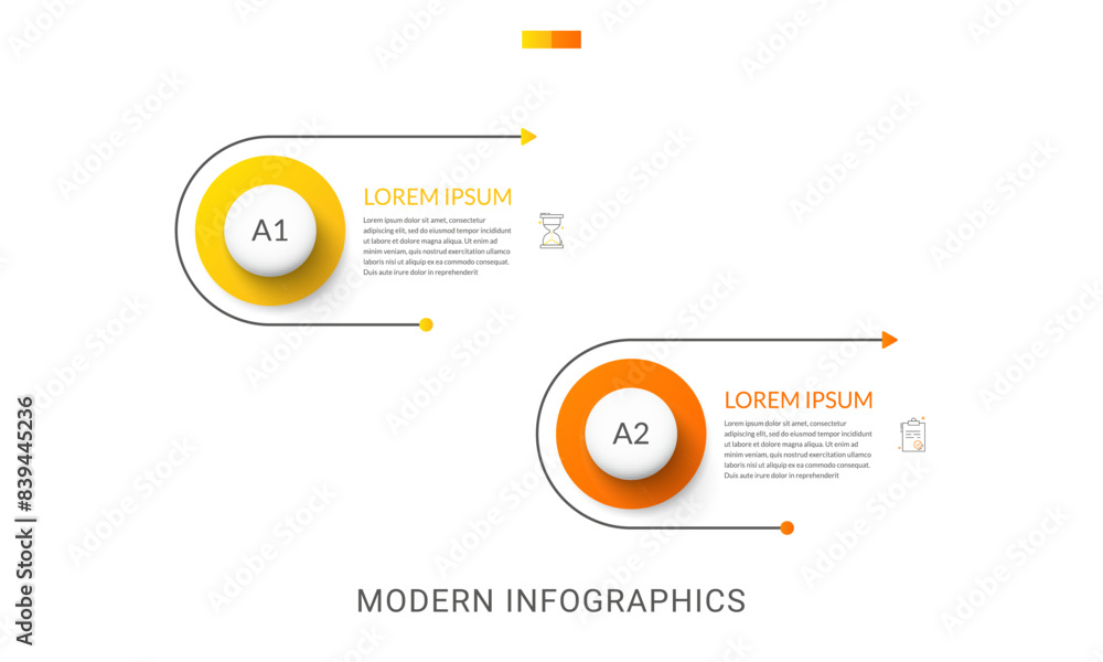 vector button timeline infographic, diagram chart,... 2 step arrows vector infographic. Modern and line infographics business ...