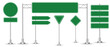 © Quirk Craft Studio - Set of road signs isolated on a white background. Green traffic signs.Blank board with place for text. Isolated information sign. Vector illustration.