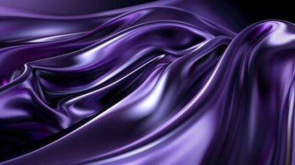 Wall Mural - Abstract Purple Satin Fabric Draped and Flowing in a Soft and Gentle Way.