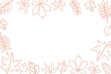 Wall Mural - Background of autumn leaves in doodle style. Vector illustration