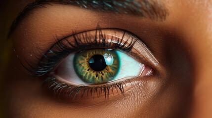 generated illustration close up view of beautiful  female eye