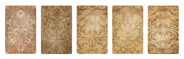 Wall Mural - Back cards vintage set victorian style background decorated with patterns and ornamental decorative elements