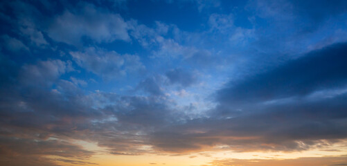 Clouds and sky,blue sky background with tiny clouds. panorama