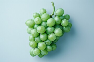 Canvas Print - Multiple green grapes on blue surface