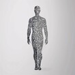 © Vector Market - A simple black and white adult human body with arms and legs, gently intricate fingerprint concept.