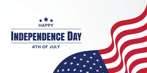 Happy 4th of July, independence day of USA. greeting card, background, banner american national flag. Vector illustration