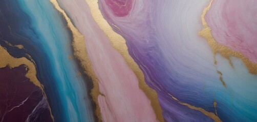 Wall Mural - pink and lilac with gold marble background
