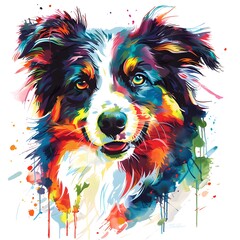 Naklejka na meble Portrait head dog pop art illustration style