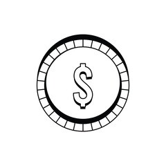 Sticker - icon coin vector illustration