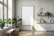 © dendyh7 - Poster mockup in scandinavian kitchen interior created with generative ai