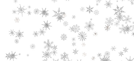 Poster - Sparkling Snowfall: Dynamic 3D Illustration of Falling Christmas Snowflakes
