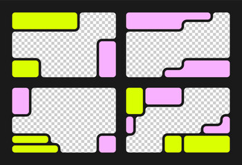Wall Mural - bento grid web layout with y2k and brutal shapes. morph shapes. trending bento brick ui ux template.