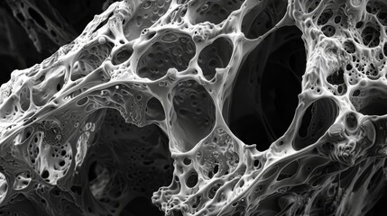 Poster - An electron microscope image shows the dense and tightlypacked collagen fibers in cartilage crucial for shock absorption and smooth joint movement