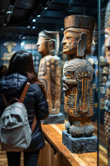 Poster - A guided tour through the museum, with a knowledgeable guide explaining the significance of each exhibit,