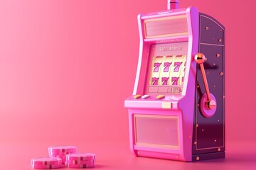 Pink casino slot machine, jackpot