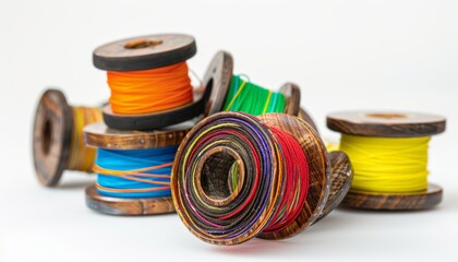 Wall Mural - Kite-flying Essentials: Exploring Fikri, Chakri, and Manjha on a Colourful Spool
