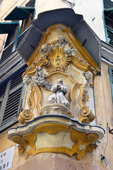 Poster - votive shrine in the historic center of Genoa Italy