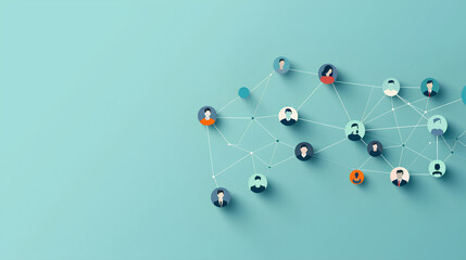 several icons of people connected by lines