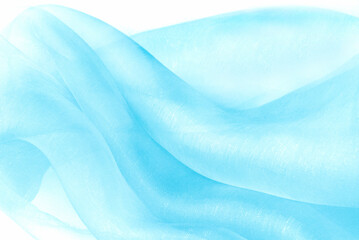 Wall Mural - close up of the blue  organza fabric texture background