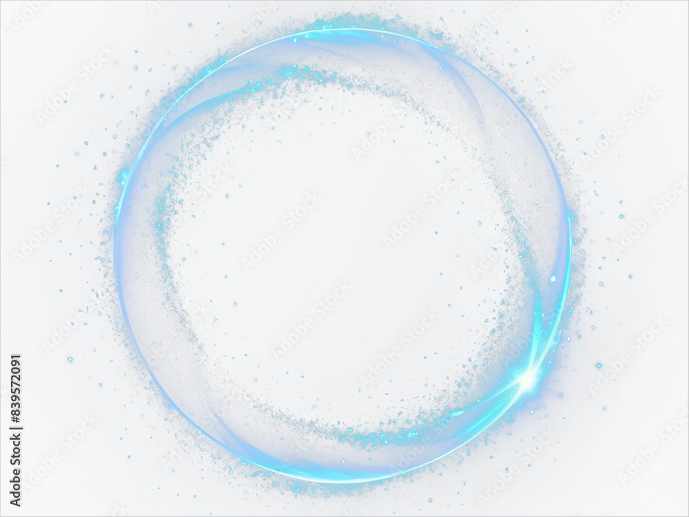 Blue light circle with sparkles, vector magic glow 3d effect. Realistic ...
