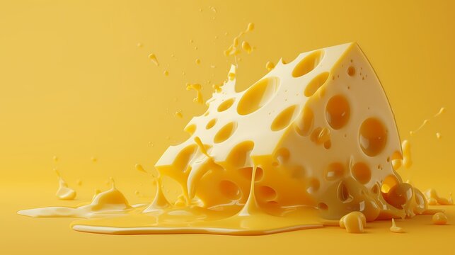Melted cheese with blank space background for advertising.