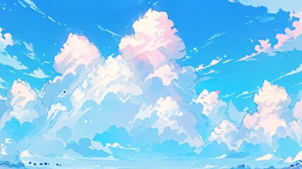 Poster - beauty blue sky and white cloud background