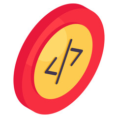 Unique design icon of coding