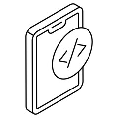 unique design icon of mobile coding