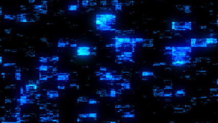 Leinwandbilder - Abstract glitch background. Digital damage backdrop with noise effect. Error texture. Computer virus. Corrupted code. 3d rendering.
