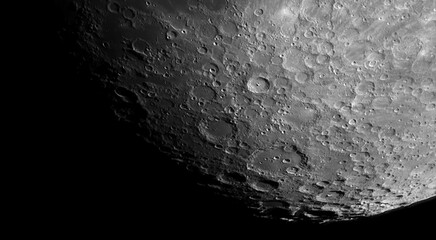 Wall Mural - surface of the moon. photo of the moon through a telescope.