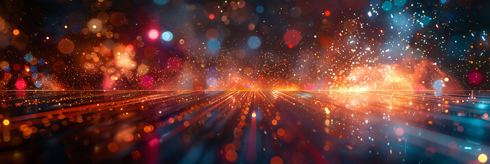 Wall Mural - abstract depiction of digital transformation motion blur highlighting the dynamic and continuous data management Long Exposure Photography and InBody Image Stabilization create a fluid energetic scene