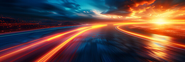 Wall Mural - abstract visual of cloud services with motion blur highlighting the continuous and efficient data management HDR Imaging and Dual ISO create a vivid energetic scene