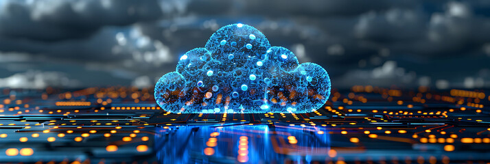 Wall Mural - abstract visual of cloud infrastructure with motion blur highlighting the continuous and efficient data management HDR Imaging and Dual ISO create a vivid energetic scene