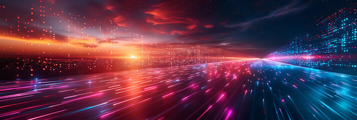 Wall Mural - abstract visual of cloud data storage with motion blur highlighting the continuous and secure data flow HDR Imaging and Dual ISO create a vivid energetic scene