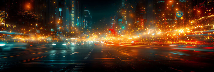 Wall Mural - abstract visual of IT solutions with motion blur highlighting the continuous and efficient data management HDR Imaging and Dual ISO create a vivid energetic scene