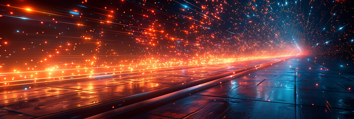 Wall Mural - abstract visual of IT solutions with motion blur highlighting the continuous and efficient data management HDR Imaging and Dual ISO create a vivid energetic scene
