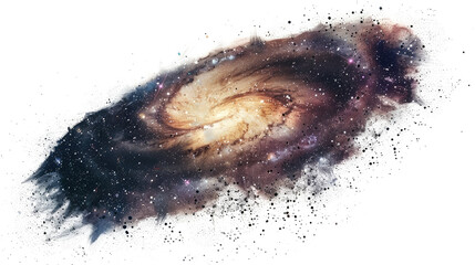Wall Mural - galaxy isolated on white or transparent png