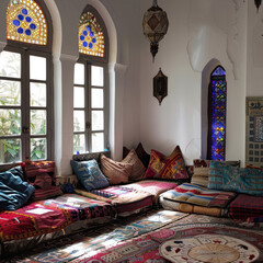 Poster - interior design of argentinian   arabian living room mediternarion, lucury ethic  morroccan style 