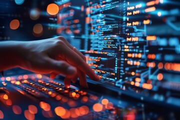 Person typing in front of computer