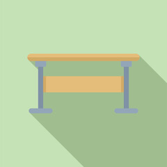 Poster - Minimalist illustration of a simple wooden desk, perfect for depicting workplaces or home offices