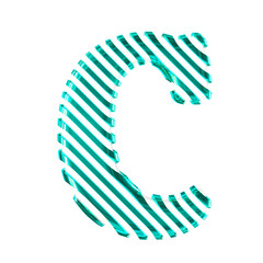 Wall Mural - White symbol with turquoise diagonal ultra thin straps. letter c
