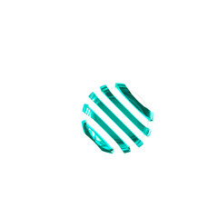 White symbol with turquoise diagonal ultra thin straps